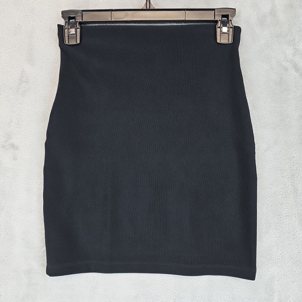 Vintage 90s Just In Time USA Skirt Womens S Black High Rise Stretch Knit Y2K